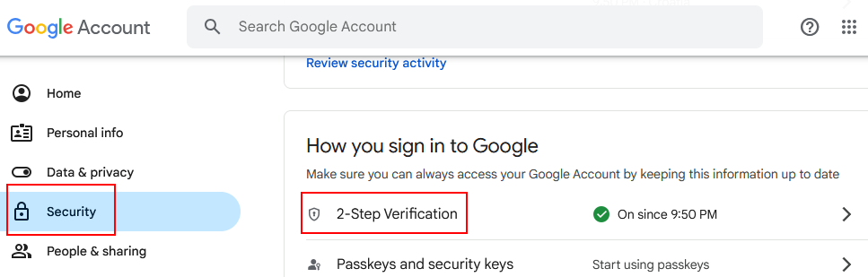 Google 2-Step Verification